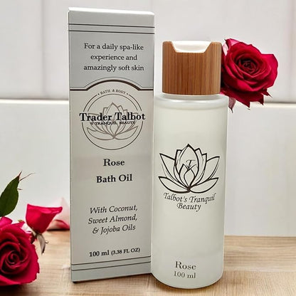 Rose Bath Oil with Coconut, Sweet Almond & Jojoba Oils