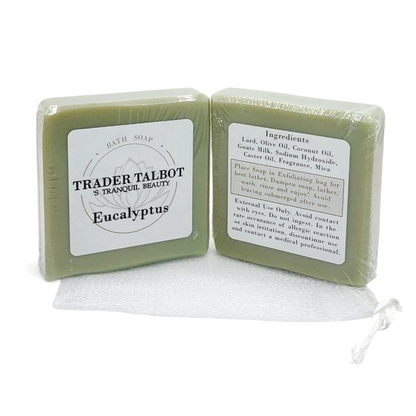 Eucalyptus Scented Coconut Oil and Goats Milk Handmade Bath Soap