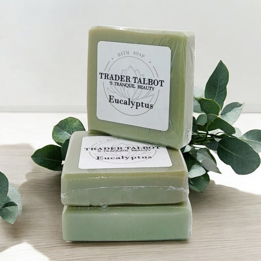 Eucalyptus Scented Coconut Oil and Goats Milk Handmade Bath Soap