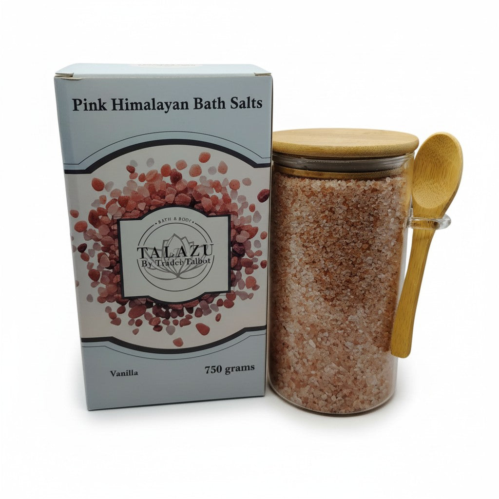 Vanilla Aromatherapy Pink Himalayan Bath Salt (Bath Soak), Gift Ready with Reusable Bamboo lid Glass jar